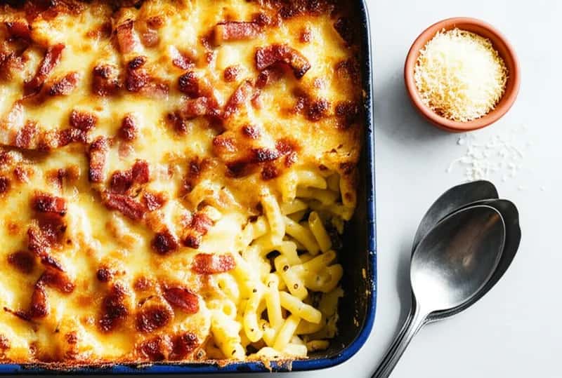 Baconlindad Pasta Al Forno - enkelt recept från MatVeckan