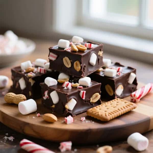 Rocky roads med polkagris och marshmallows - enkelt recept från MatVeckan