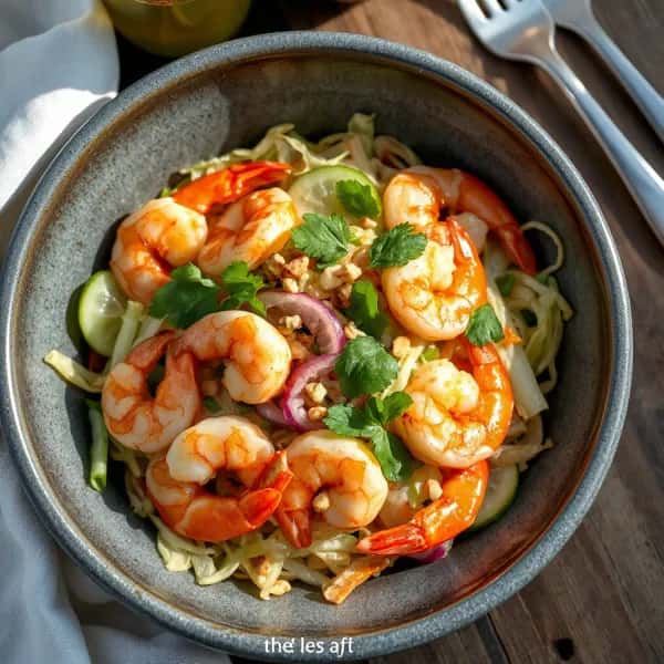 Thailändsk kryddig räksallad med fräsch lime och chili - enkelt recept från MatVeckan