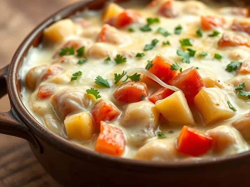 Lyxig kasslergratäng med potatis och paprika - enkelt recept från MatVeckan