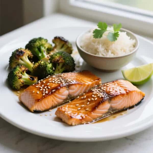 Teriyakilax med sesamrostad broccoli - enkelt recept från MatVeckan