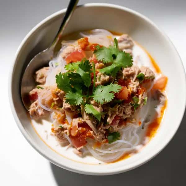 Tonfiskröra med kokos och risnudlar - enkelt recept från MatVeckan