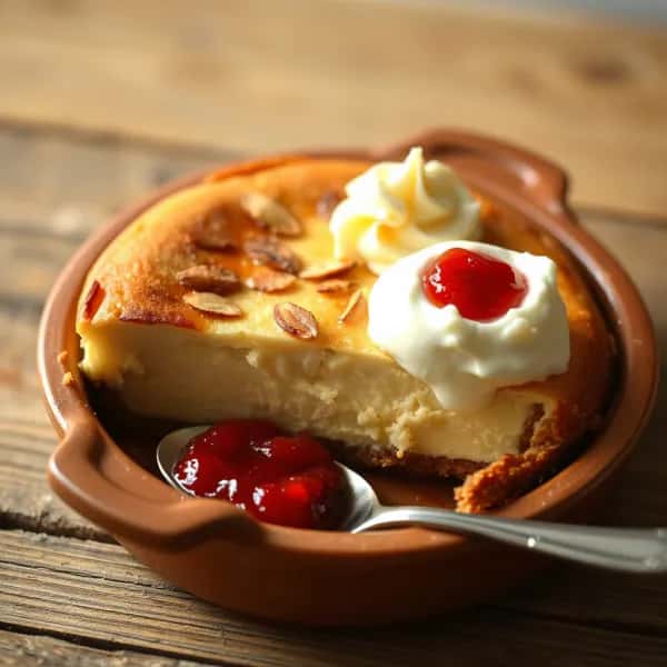Klassisk småländsk ostkaka med mandel och grädde - enkelt recept från MatVeckan