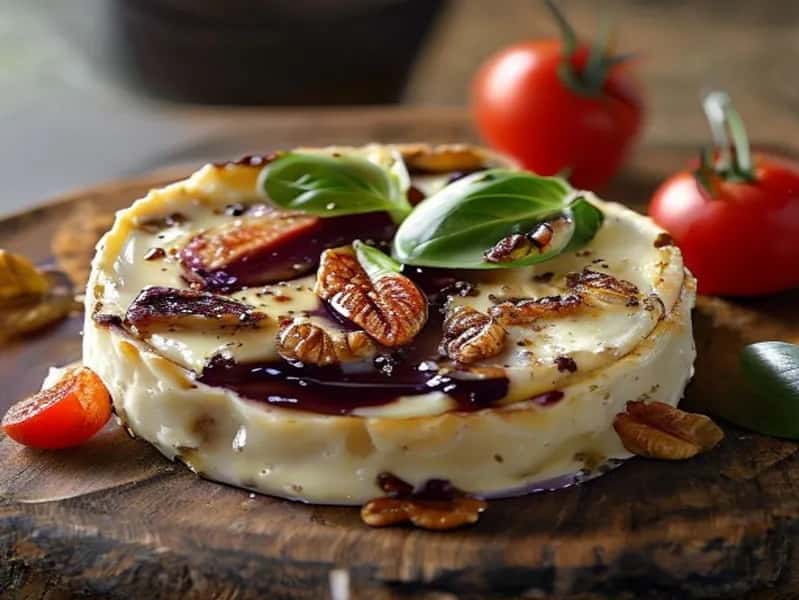 Ugnsbakad brieost med fikonmarmelad och valnötter - enkelt recept från MatVeckan