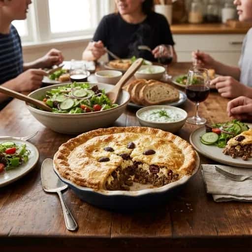 Matig köttfärspaj med medelhavskryddor och oliver - enkelt recept från MatVeckan