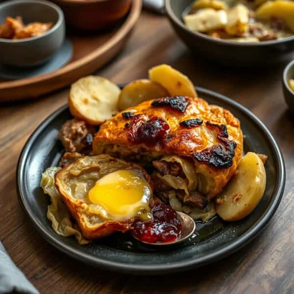 Klassisk kålpudding med brynt smör och rårörda lingon - enkelt recept från MatVeckan