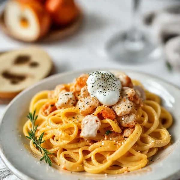 Tugliatelle med tonfisk och paprika i krämig sås - enkelt recept från MatVeckan