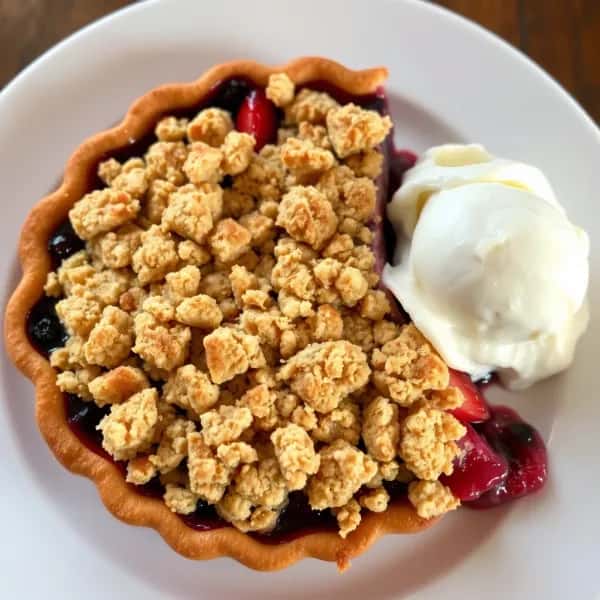 Krämig bärpaj med smultäcke - enkelt recept från MatVeckan