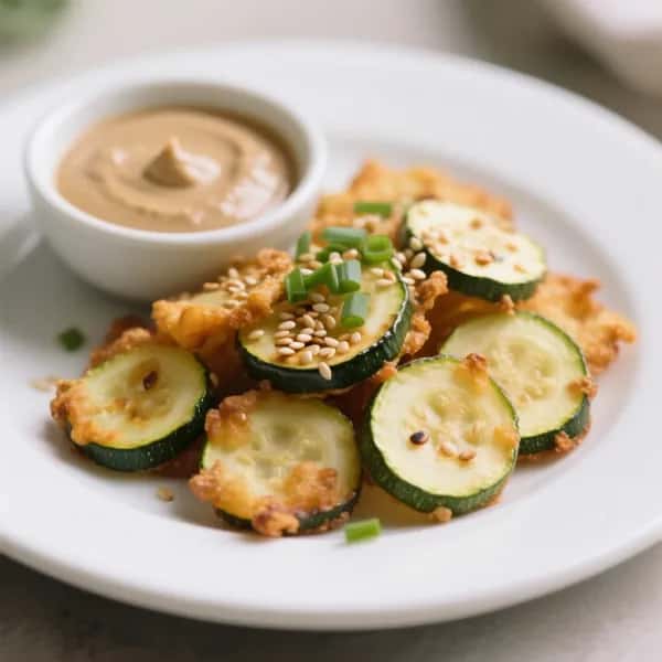 Lättfriterad zucchini med misodipp - enkelt recept från MatVeckan