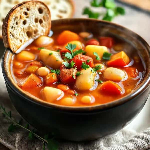 Mustig grönsakssoppa med bönor och örter - enkelt recept från MatVeckan