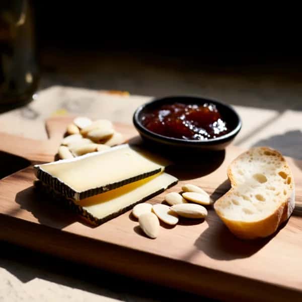 Manchego med fikonmarmelad och rostade mandlar - enkelt recept från MatVeckan
