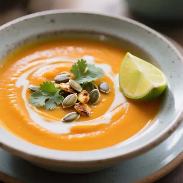 Värmande pumpasoppa med ingefära och kokosmjölk - enkelt recept från MatVeckan
