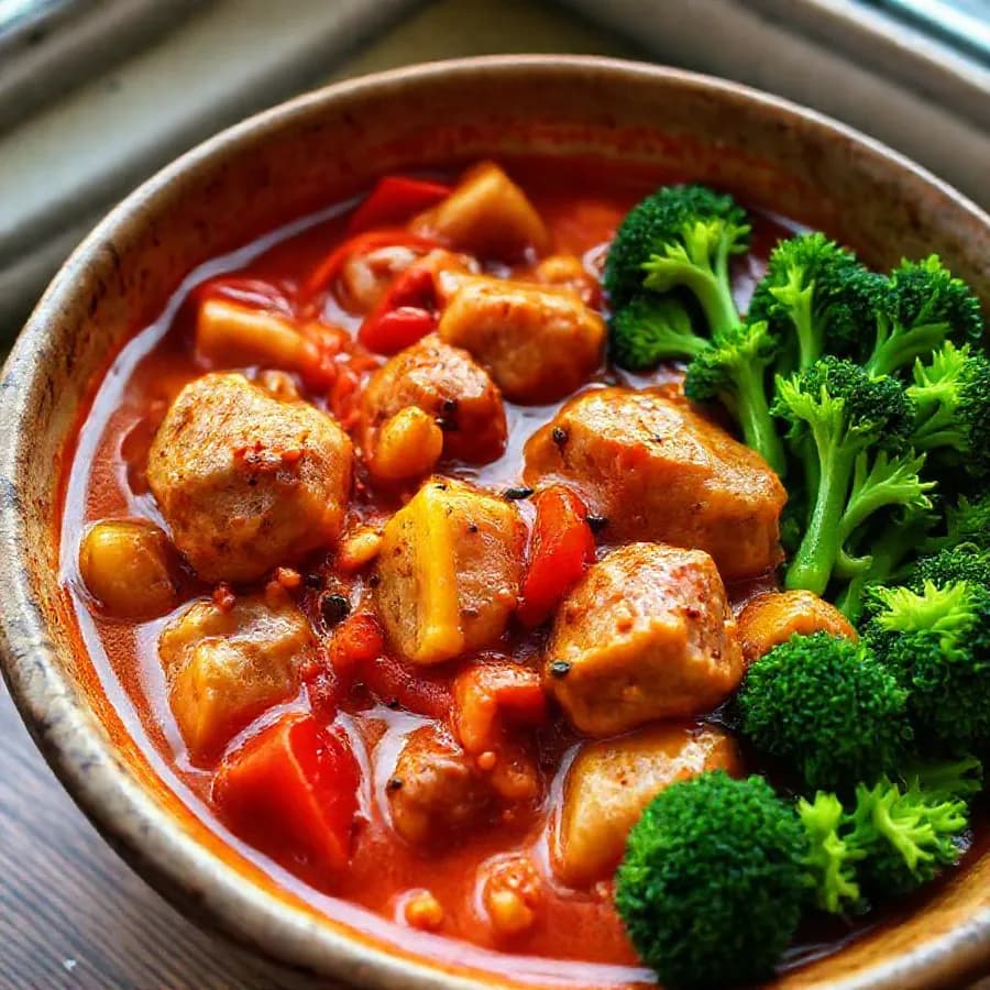 Snabb LCHF fläskkarrégryta med paprika