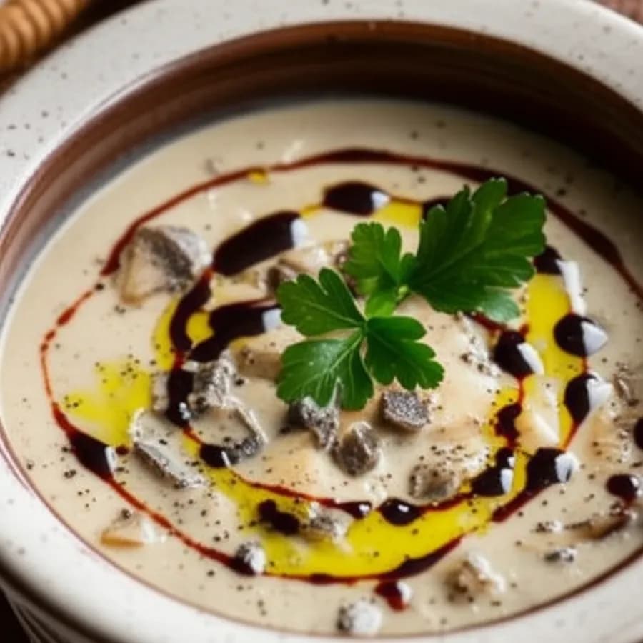 Krämig champinjonsoppa à la Parisienne