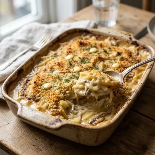 Klassisk krämig Janssons frestelse med ansjovis