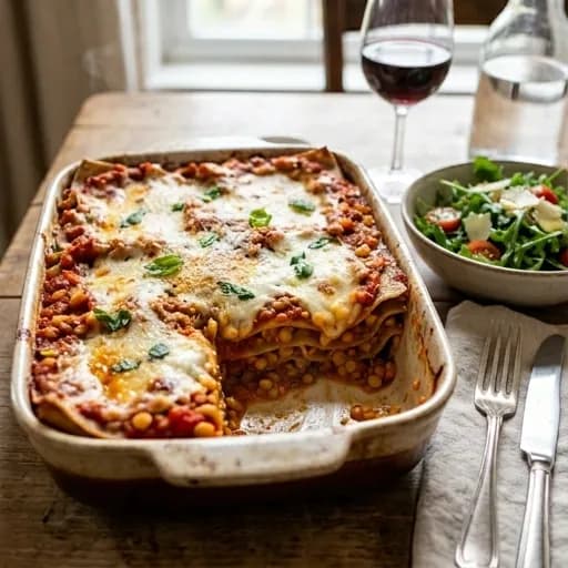 Italiensk vegetarisk lasagne med smakrik tomatsås