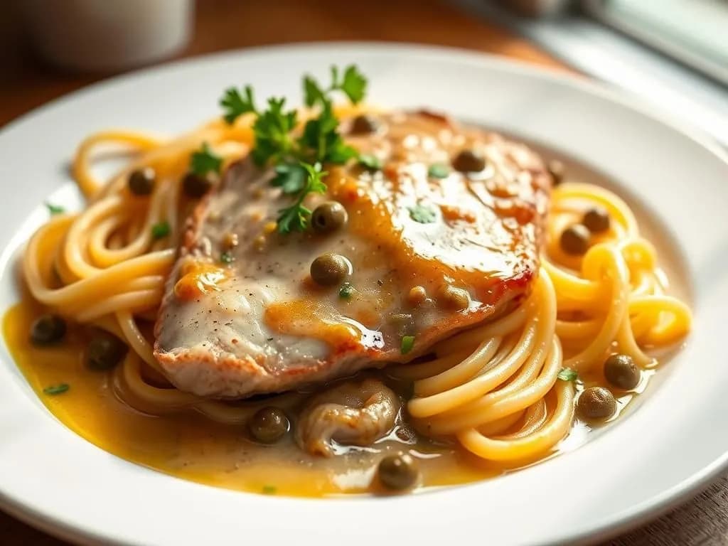 Kalvkött piccata med citron och kapris