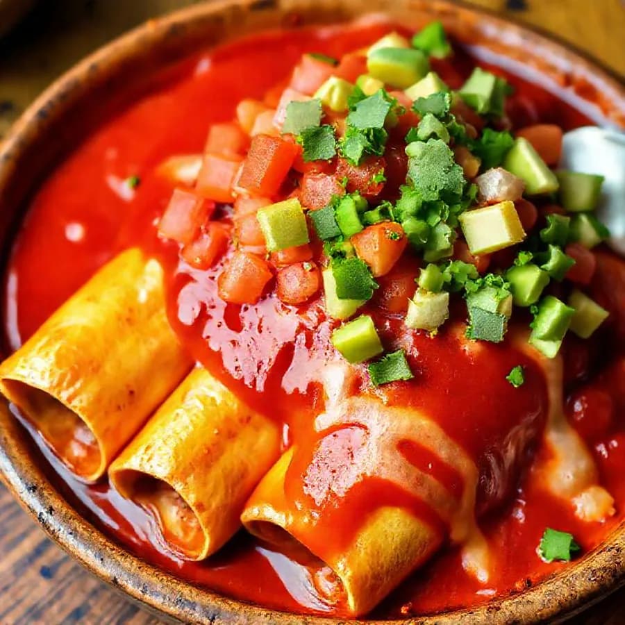 Mexikansk streetfood: Enchiladas med mustig bönfyllning