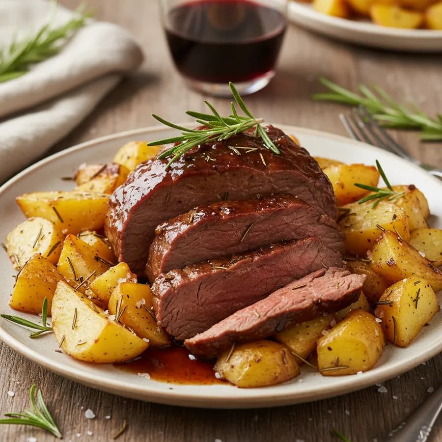 Biff Brasato med Rosmarinpotatis