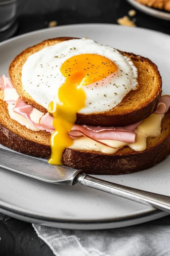 Croque madame-frukostmacka med tryffelolja