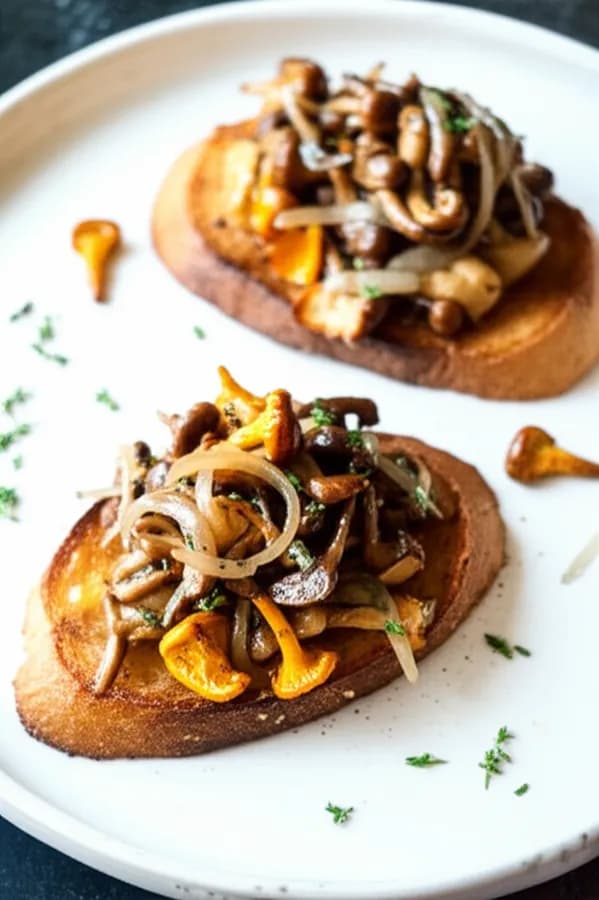 Höstlig svamptoast med tryffelolja