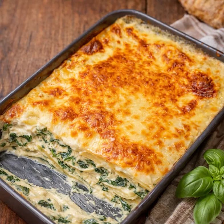 Krämig lasagne med ricotta och spenat