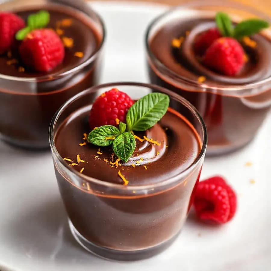Mörk chokladmousse med apelsinzest