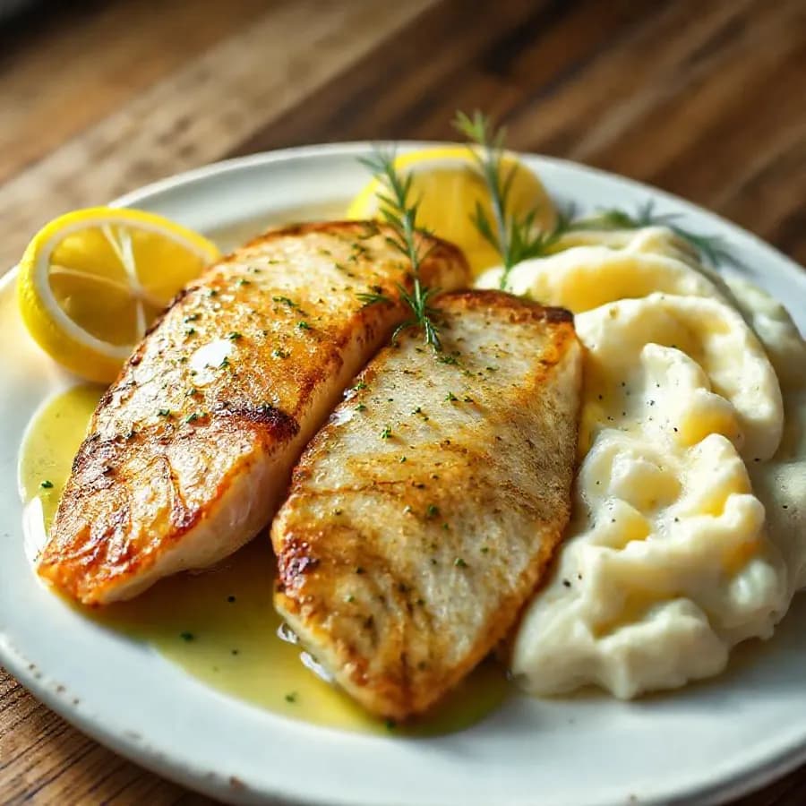 Stekt abborre med citron och dill