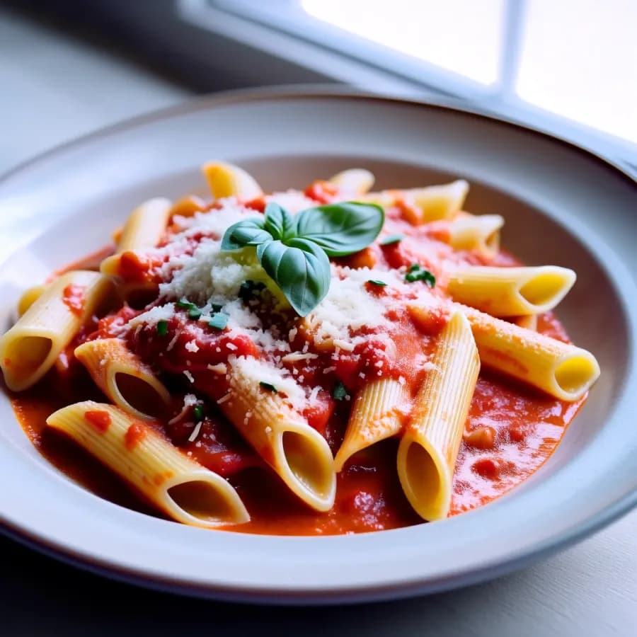 Krämig vodkapasta med chili och parmesan