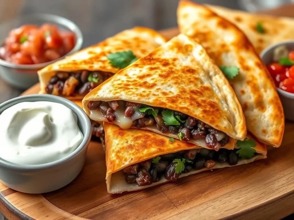 Quesadillas med svarta bönor och lime