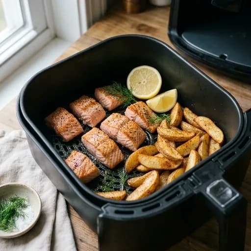 Snabb krispig laxpotatis i airfryer