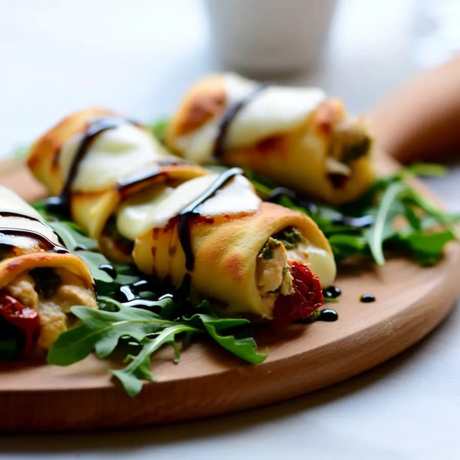 Krämig pizzarulle med pesto och soltorkade tomater