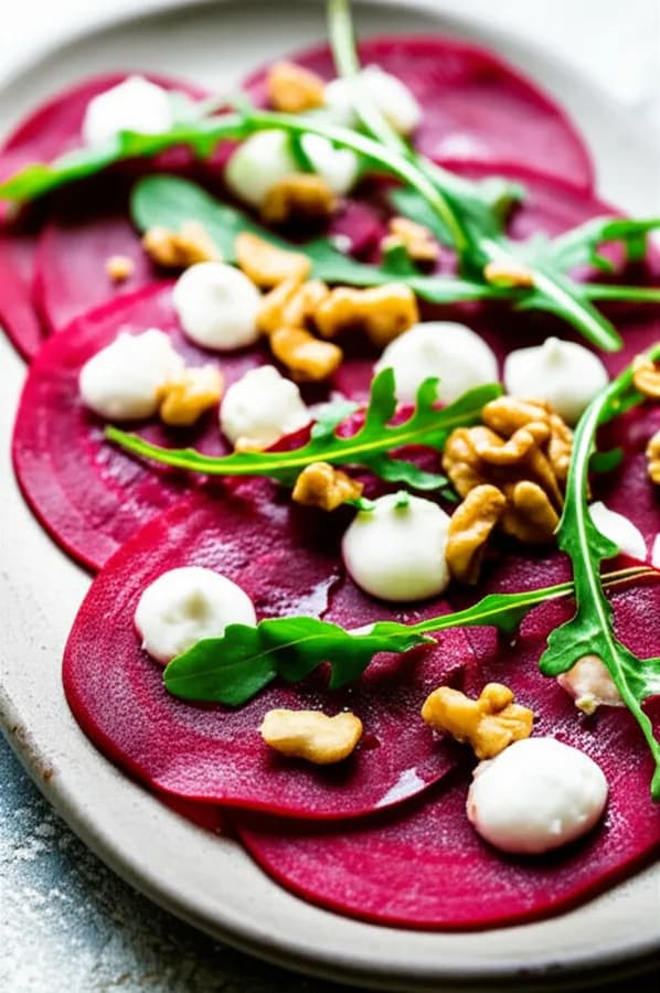 Carpaccio på Rödbetor med Getostkräm