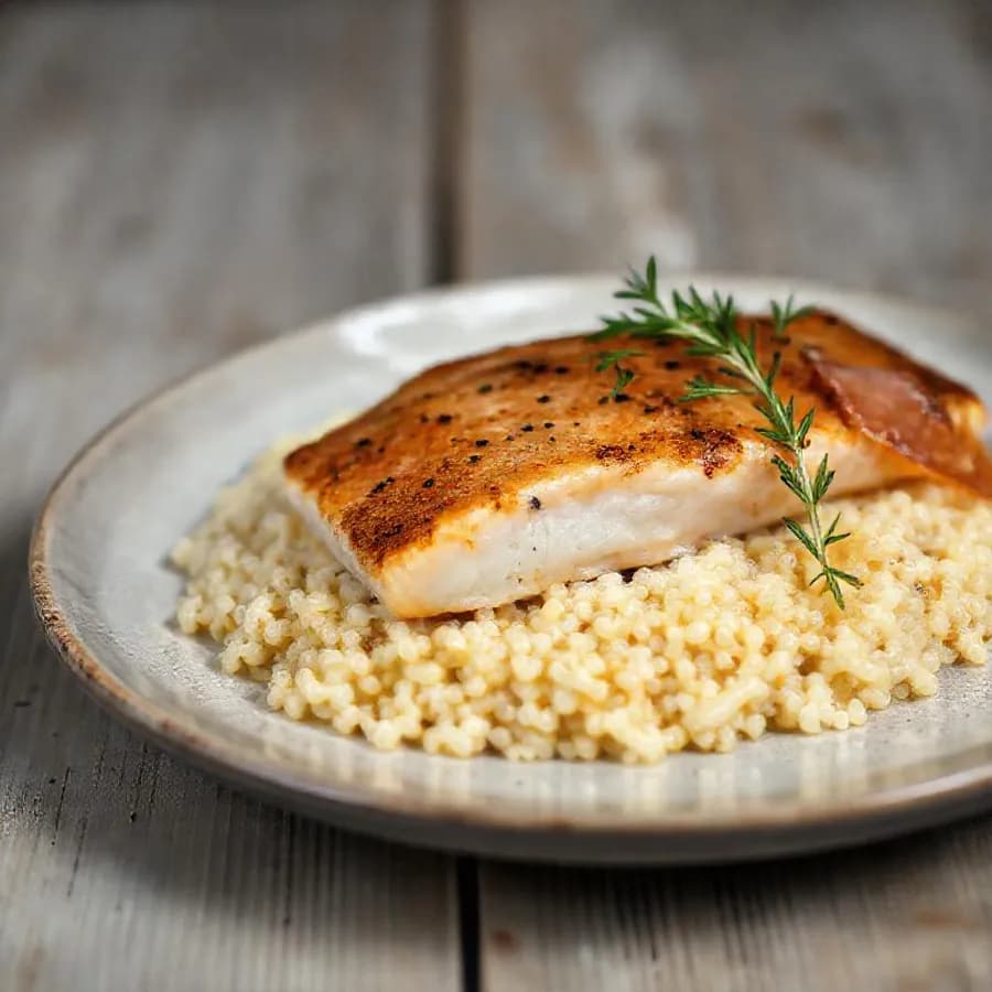Baconlindad tonfisk med brynt salviasmör