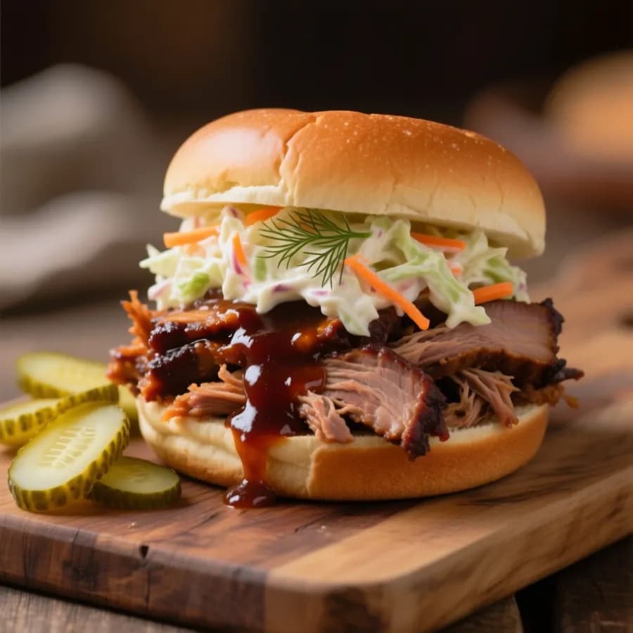 Amerikansk pulled pork med krämig coleslaw