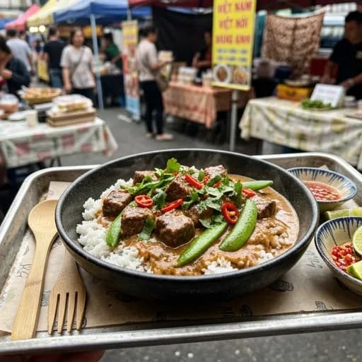 Asiatisk het biffgryta med kokosmjölk och chili