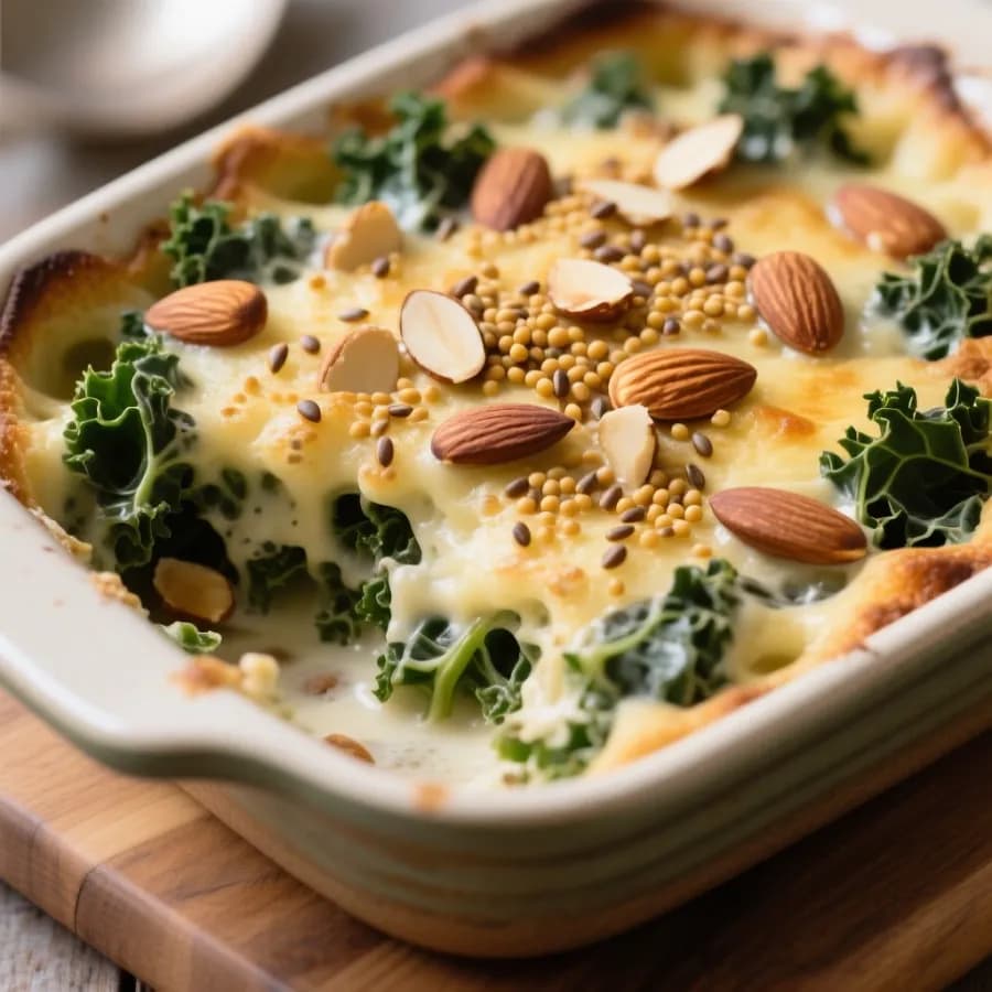 Krämig vegansk grönkålsgratäng för julbordet