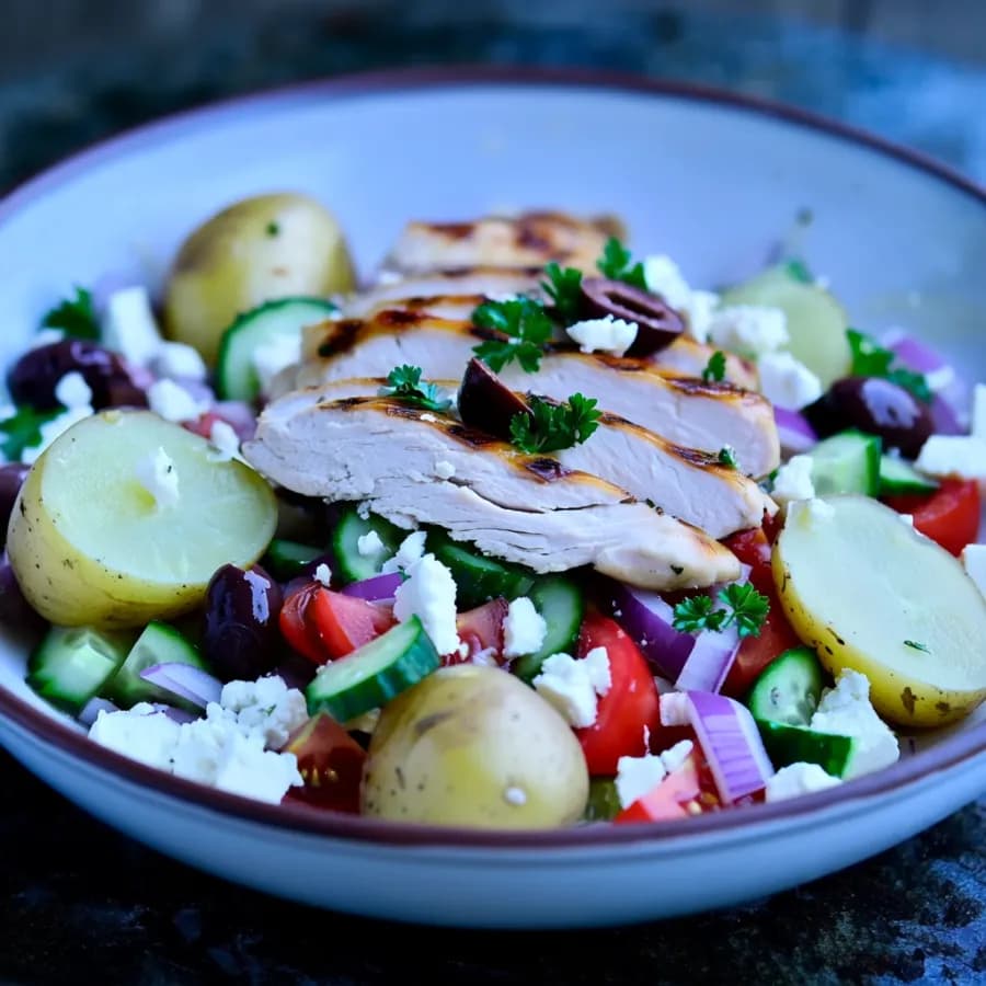 Grekisk potatissallad med fetaost och citron