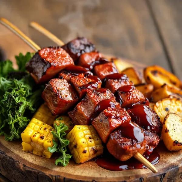 Rökig fläskkarré på spett med BBQ - enkelt recept från MatVeckan