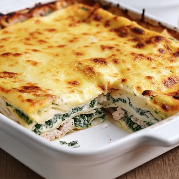 Krämig kycklinglasagne med spenat och ricotta - enkelt recept från MatVeckan