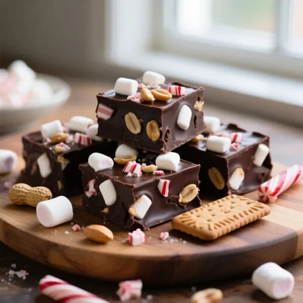 Rocky roads med polkagris och marshmallows - enkelt recept från MatVeckan