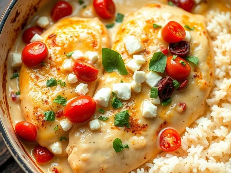 Krämig kycklinggratäng med feta och soltorkad tomat - enkelt recept från MatVeckan