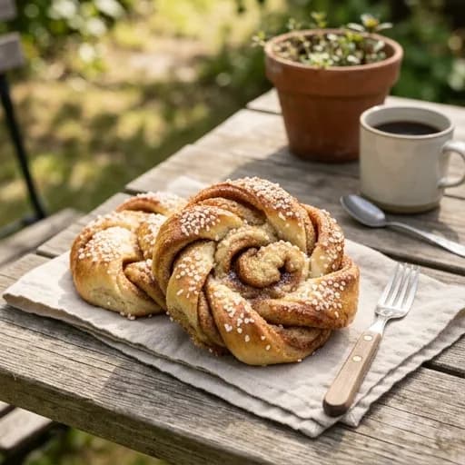 Klassiska glutenfria kardemummabullar med brynt smör - enkelt recept från MatVeckan