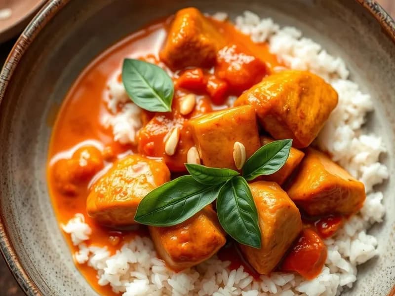 Aromatisk kyckling Panang med kokosris - enkelt recept från MatVeckan