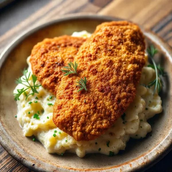 Kyckling schnitzel med krämig dillpotatis - enkelt recept från MatVeckan