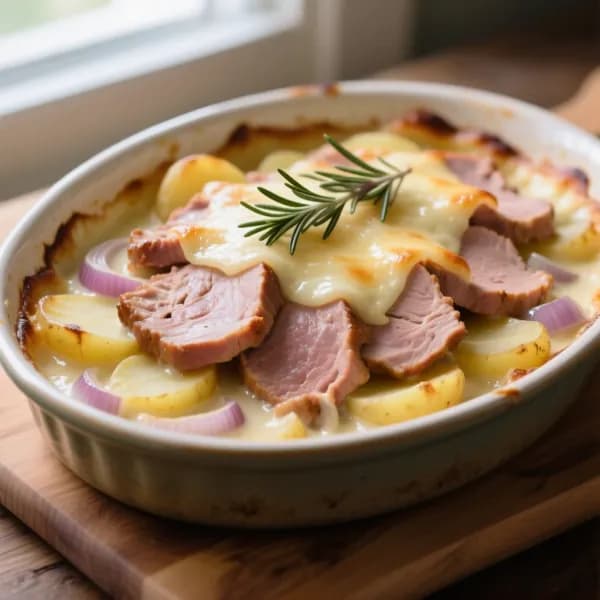 Fläskgratäng med rosmarin och vitlök - enkelt recept från MatVeckan