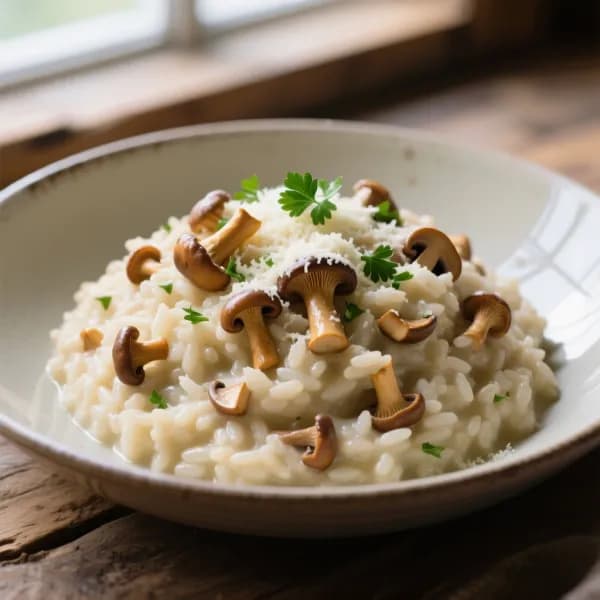 Krämig Trattkantarellrisotto med Parmesan - enkelt recept från MatVeckan