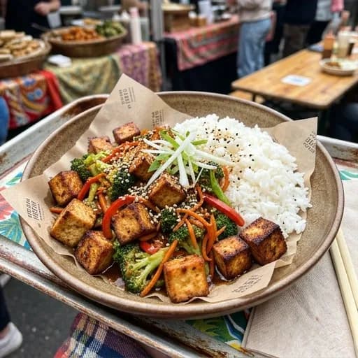 Asiatisk stir-fry med krispiga grönsaker och tofu - enkelt recept från MatVeckan