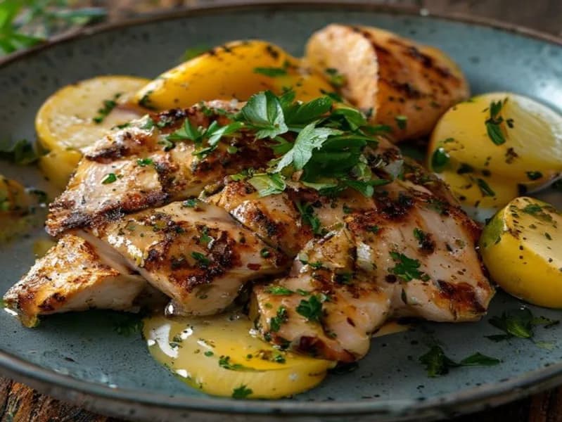 Rökig grillad kycklingfilé med somrig örtsalsa - enkelt recept från MatVeckan