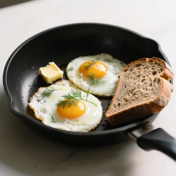 Snabba frukostägg med dill och brynt smör - enkelt recept från MatVeckan